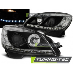 Mercedes W204 2007-10 klare Frontleuchten schwarz H7