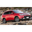 Edelstahlabdeckung – schwarzer Schwellenschutz für die hintere Stoßstange Mitsubishi Outlander III 2012–15