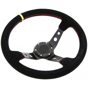 Sportlenkrad WRC schwarzes Wildleder 350 mm (rote Naht) Sportlenkrad WRC schwarzes Wildleder 350 mm (rote Naht)