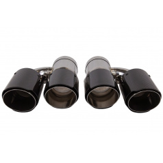 Endrohrdämpfer 89mmx2 Eingang 76mm Carbon Gloss Set