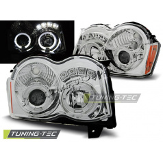 CHRYSLER JEEP GRAND CHEROKEE 2008–10 KLARES VORDERE LICHT ANGEL EYES CHROM