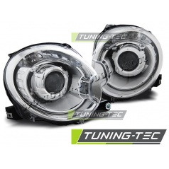 Fiat 500 2007 – klare Scheinwerfer vorne, Projektor, Chrom