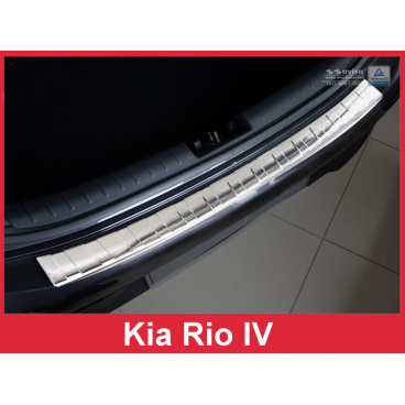 Edelstahlabdeckung zum Schutz der Schwelle der hinteren Stoßstange Kia Rio IV 2017 Edelstahlabdeckung zum Schutz der Schwelle der hinteren Stoßstange Kia Rio IV 2017