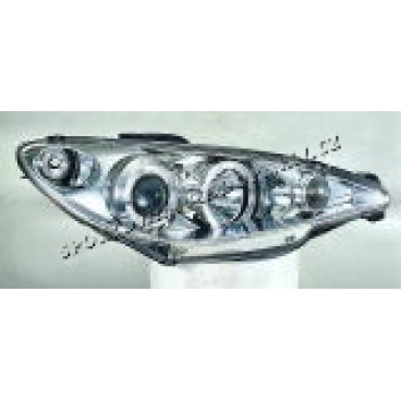 Peugeot 206 klare Optik Angel Eyes Chromhintergrund Peugeot 206 klare Optik Angel Eyes Chromhintergrund