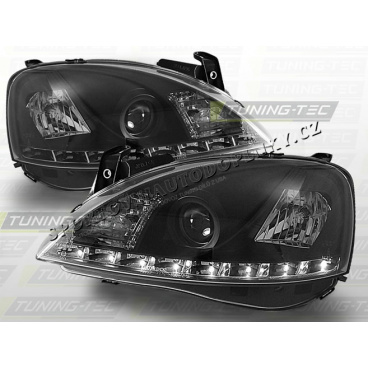 OPEL CORSA C 2000–06 FRONTKLARLEUCHTEN TAGESLICHT LED SCHWARZ
