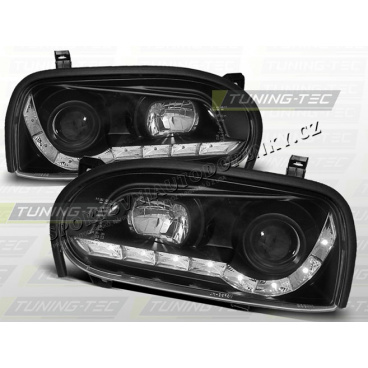 VW GOLF III 1991-97 FRONT CLEAR LIGHTS DAYLIGHT LED BLACK