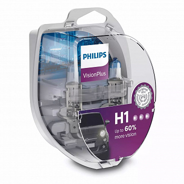 Halogenlampen Philips Vision Plus H1 12V 55W +60% 2 Stk. Halogenlampen Philips Vision Plus H1 12V 55W +60% 2 Stk.