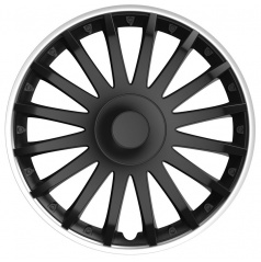 Radkappen KRYSTAL schwarz/silber 14-15" (4 Stück)