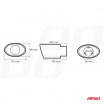 Sport-Edelstahl-Auspuffrohr Titan oval 120x68 mm
