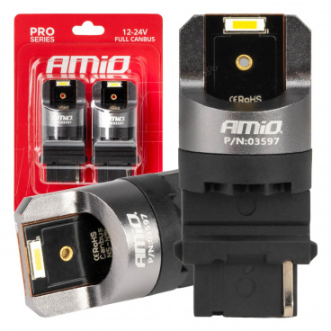 LED CANBUS PRO Serie 3156 P27W 2x1860SMD Weiß 12/24V FULL CANBUS AMIO-03597