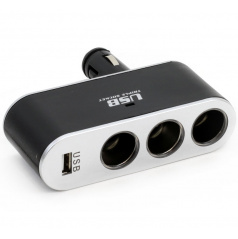 Dreifach-Zigarettenanzünder mit USB DC 12–24 V