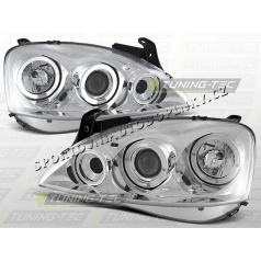 OPEL CORSA C 2000-06 FRONTKLARLEUCHTEN ANGEL EYES CHROM