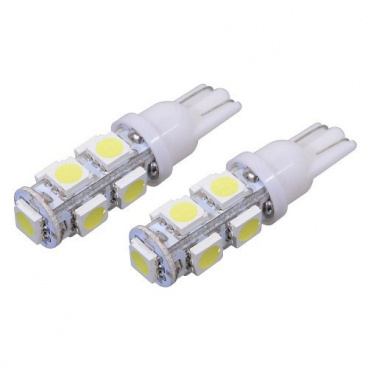 Glühbirne 9 supergroße LED T10 12V 5W - Farbe reinweiß 2 Stk