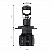 Satz LED-Lampen H4 mit eingebauter Linse und aktiver Kühlung 2-tlg