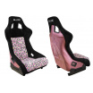 Sportstuhl SLIDE KS2 Premium Schwarz & Blumen Velur Hellrosa Glitzer