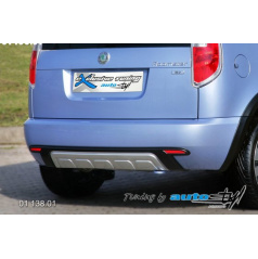 Škoda Roomster Heckdiffusor-Gleitschutz Allroad – schwarzes Muster + silberner Gleitschutz