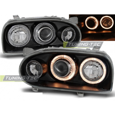 VW GOLF 3 09.91-08.97 Klare Frontleuchten schwarz VW GOLF 3 09.91-08.97 Klare Frontleuchten schwarz