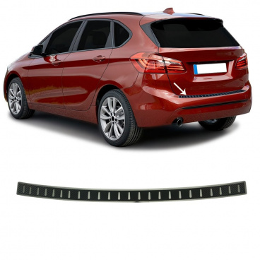 Edelstahl - Carbon Heckstoßstangenabdeckung Omtec BMW 2 2014-21