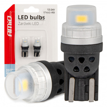 LED-Lampen 360 Pure Light Series STANDARD T10 W5W 2x3020 SMD Weiß 12V/24V AMIO-03726