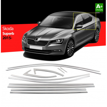 Edelstahl-Fensterverkleidung Škoda Superb III 2015-19 12-tlg. Limousine