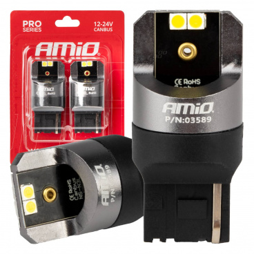 LED CANBUS PRO Serie 7440 W21W 4x3030 SMD Weiß 12/24V CANBUS AMIO-03589