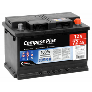 Autobatterie COMPASS PLUS 12V 72Ah 640A Autobatterie COMPASS PLUS 12V 72Ah 640A