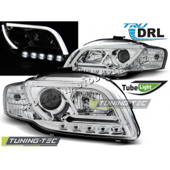 AUDI A4 B7 11.2004-03.2008 klare Vorderlichter, LED-Röhrenlichter, TRU DRL, Chrom