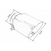 Endstück des Schalldämpfers 101mm Eingang 67mm Glänzend schwarz
