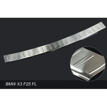 Edelstahlabdeckung - Schwellenschutz für die hintere Stoßstange BMW X3 F25 2014+
