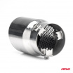 Sportliches Edelstahl-Auspuffrohr rund abgewinkelt 76 mm