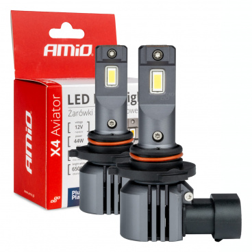 LED-Lampen X4-Serie AVIATOR HB3 9005 HIR1 9011 H10 6500K max 44W AMIO-03766