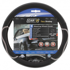 Lenkradbezug schwarz perforiert mit weißer Naht 37-39 cm