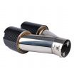 Edelstahl-Endrohr Dual 2x89 mm in Carbon-Nachbildung rechts