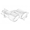 Endstück Schalldämpfer 101mmx2 Eingang 76mm Carbon Glanz Set
