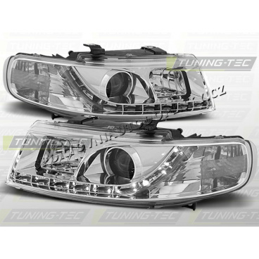 SEAT LEON/TOLEDO 1999–04 KLARES FRONTLICHT, TAGESLICHT, LED, CHROM SEAT LEON/TOLEDO 1999–04 KLARES FRONTLICHT, TAGESLICHT, LED, CHROM