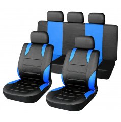 Sitzbezüge-Set Sport blau Airbag (2x Vordersitz und Rücksitze, 5x Kopfstütze)