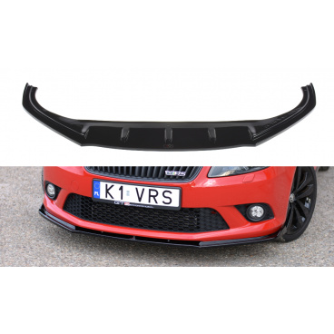 Spoiler unter der Frontstoßstange für Skoda Fabia RS Mk2, Maxton Design (glänzend schwarzer ABS-Kunststoff)