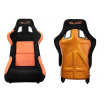 Sportsitz SLIDE KS2 Premium Schwarz & Orange Velours Orange Glitzer
