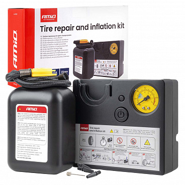 Reifenreparaturset mit Kompressor 19 mm 12 V AMIO-04929 Reifenreparaturset mit Kompressor 19 mm 12 V AMIO-04929