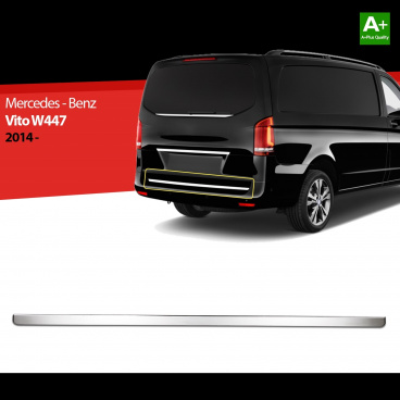 Untere Leiste der Kofferraumkante aus Edelstahl Mercedes Vito W447 2014+ Untere Leiste der Kofferraumkante aus Edelstahl Mercedes Vito W447 2014+