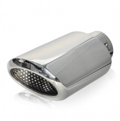 Edelstahl-Auspuffblende oval mit Perforation 115 mm x 80 mm