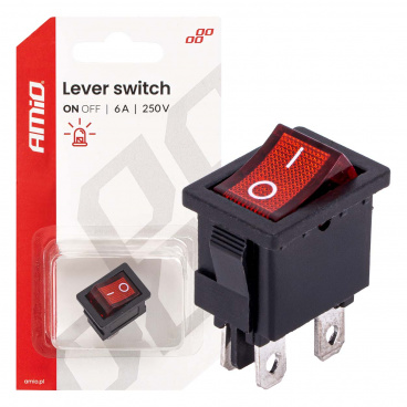 Wippschalter mit roter Hintergrundbeleuchtung 6A 250V Wippschalter mit roter Hintergrundbeleuchtung 6A 250V