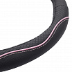Lenkradbezug aus Leder, schwarz - rosa 37-39 cm