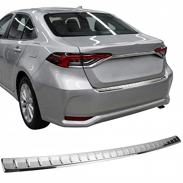 Polierte Edelstahl-Abdeckung der oberen Kante der hinteren Stoßstange Toyota Corolla XII, 2018+ Liftback Polierte Edelstahl-Abdeckung der oberen Kante der hinteren Stoßstange Toyota Corolla XII, 2018+ Liftback