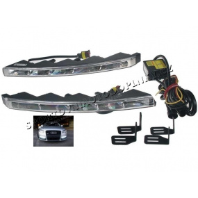 Světla pro denní svícení šikmé 2x5 led, šířka/výška 300x22 mm