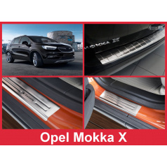 Edelstahl-Abdeckungsset-Heckstoßstangenschutz+Türschwellenschutzleisten Opel Mokka X 2016+