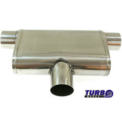 TurboWorks-Doppelsportauspuff (1 Einlass / 2 seitliche Auslässe) 63,5 mm