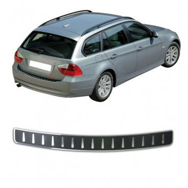 Heckstoßstangenschutz aus Edelstahl mit Carbonfolie (für bestimmte Modelle)