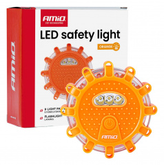 Akkubetriebene Notfall-Autolampe mit Taschenlampenfunktion 12SMD+3SMD 650mAh (BATT) orange Licht