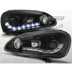 VW GOLF V 2003-09 FRONT CLEAR LIGHTS DAYLIGHT LED BLACK